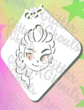 Girl Face Stencil Glitter and Ghouls
