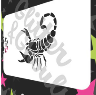 Scorpion Stencil Glitter and Ghouls