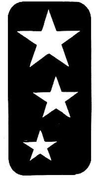 3 Star Curve Glitter Tattoo Stencil Tag - Symbols & Signs face paint shop Australia