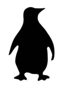 Penguin Glitter Tattoo Stencil