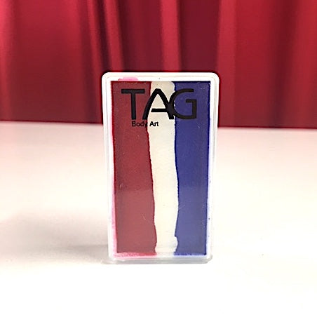 TAG One Stroke Blue, Red & White Face & Body Paint - 30gm