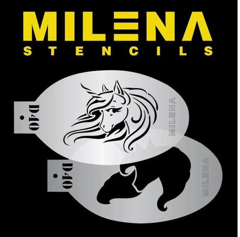 Unicorn Flowing Mane Stencil