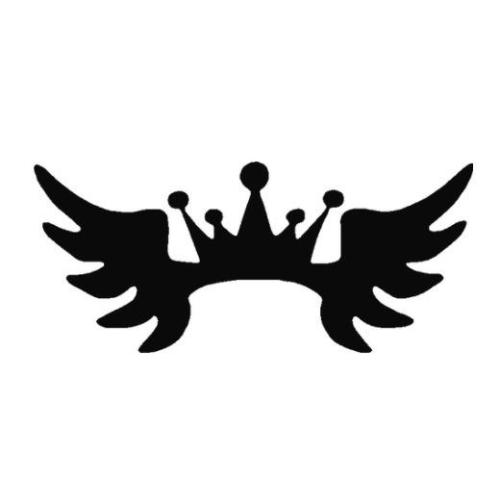 TAG Crown Wings Glitter Tattoo Stencil