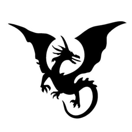 TAG Flying Dragon Glitter Tattoo Stencil