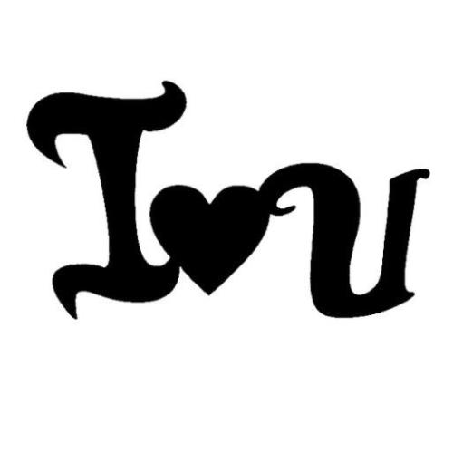 TAG I Luv U Glitter Tattoo Stencil