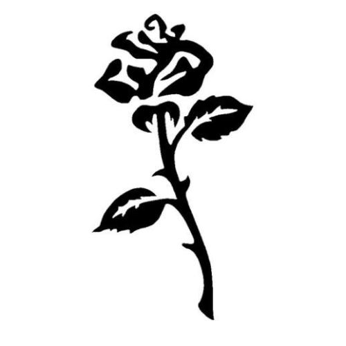 TAG Rose Open Glitter Tattoo Stencil