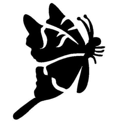 TAG Side Butterfly Glitter Tattoo Stencil