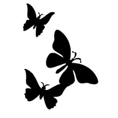 TAG Triple Butterfly Glitter Tattoo Stencil