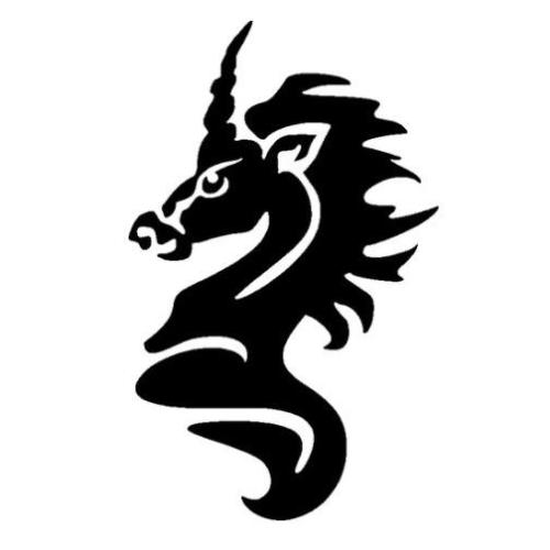 TAG Unicorn Head Glitter Tattoo Stencil