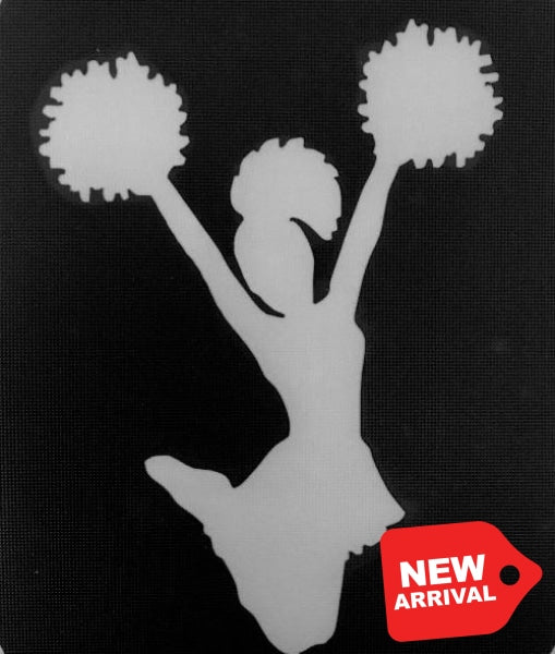 Tag Cheerleader Glitter Tattoo Stencil - Decorative