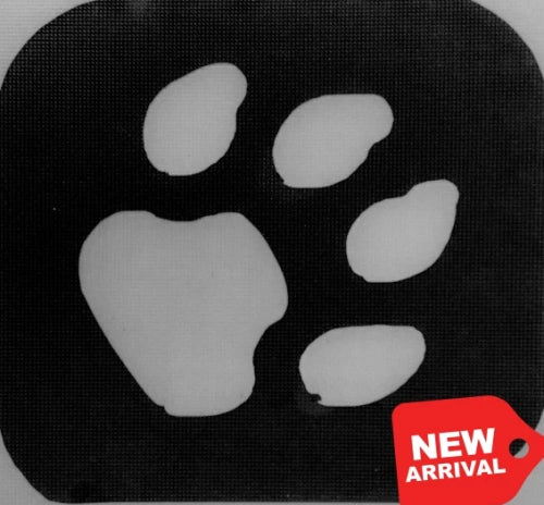 Tag Paw Print Glitter Tattoo Stencil - Animals