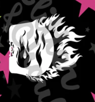 Flames Stencil Glitter and Ghouls