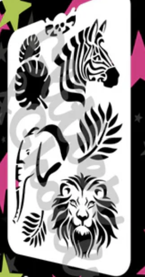 Jungle Animals Stencil Glitter and Ghouls
