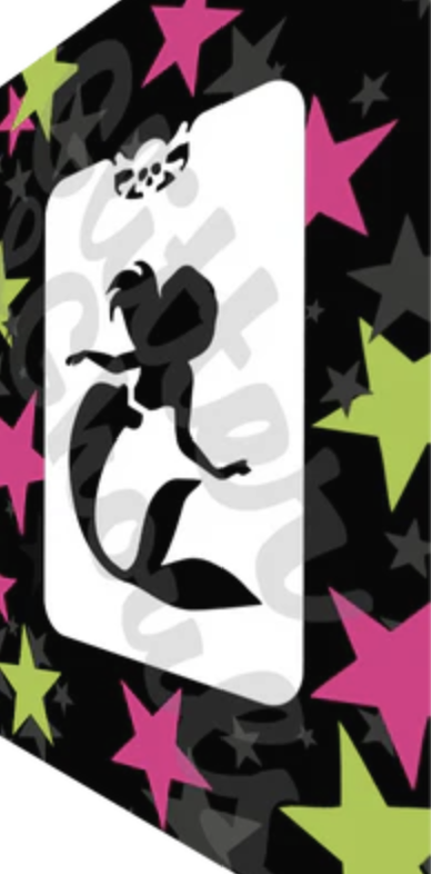 Mermaid Large Arm Design Stencil Glitter and Ghouls