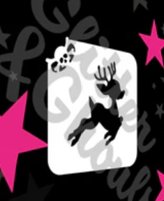 Reindeer Christmas Stencil Glitter and Ghouls