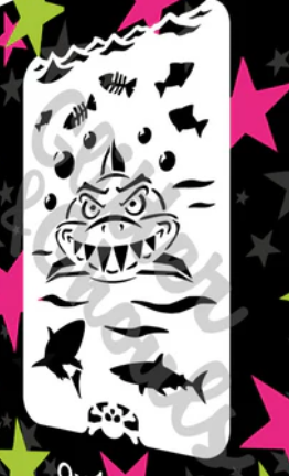 Shark Stencil Glitter and Ghouls