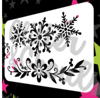 Snowflake and Flower Band Stencil Glitter and Ghouls