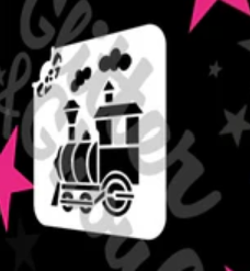 Train Stencil Glitter and Ghouls