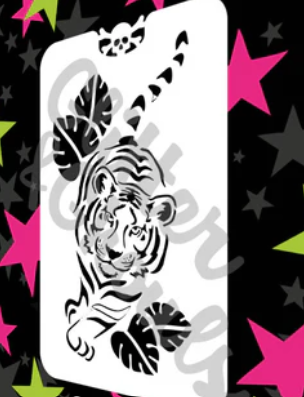 Tiger Arm Stencil Glitter and Ghouls