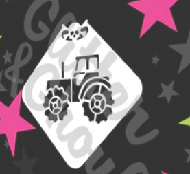 Tractor Stencil Glitter and Ghouls