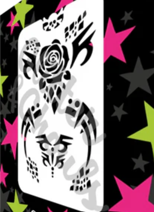 Tribal Rose Stencil Glitter and Ghouls