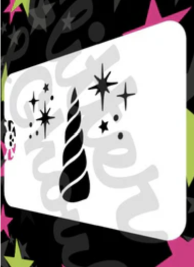 Unicorn Horn and Sparkles Stencil Glitter and Ghouls