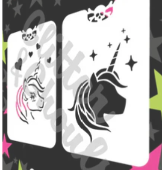Unicorn Stencil Glitter and Ghouls