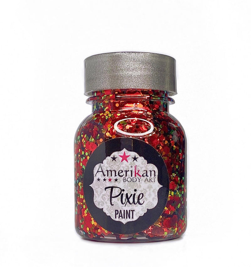 American Body Art Pixie Paint Glitter Gel Drop Dead Red