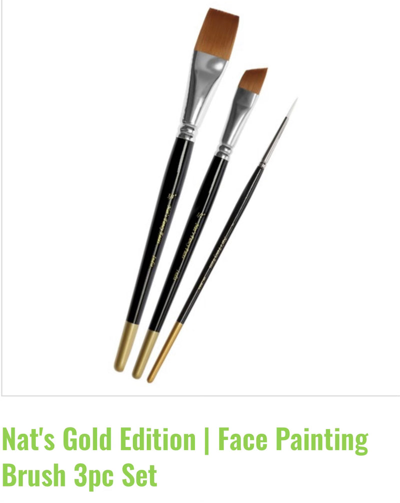Natalee Davies Gold Edition Face Painting Brush - 3 piece