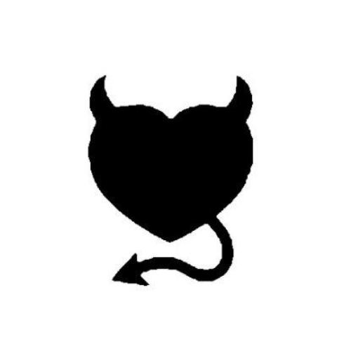 TAG Devil Heart Glitter Tattoo Stencil