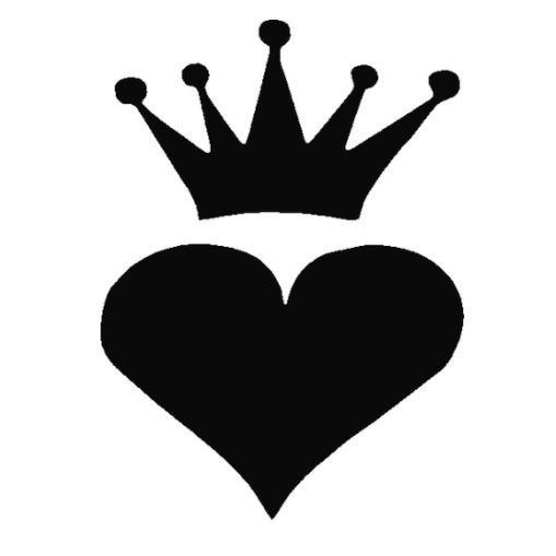TAG Heart Crown Glitter Tattoo Stencil