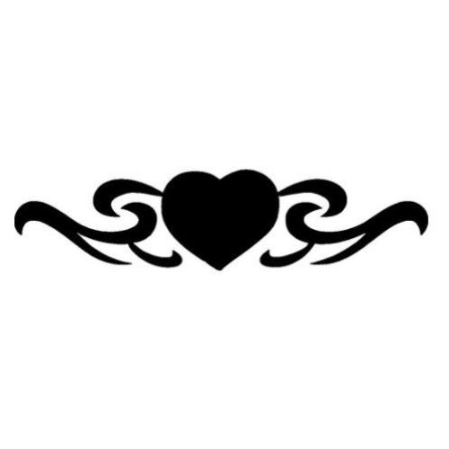 TAG Heart Curly Glitter Tattoo Stencil